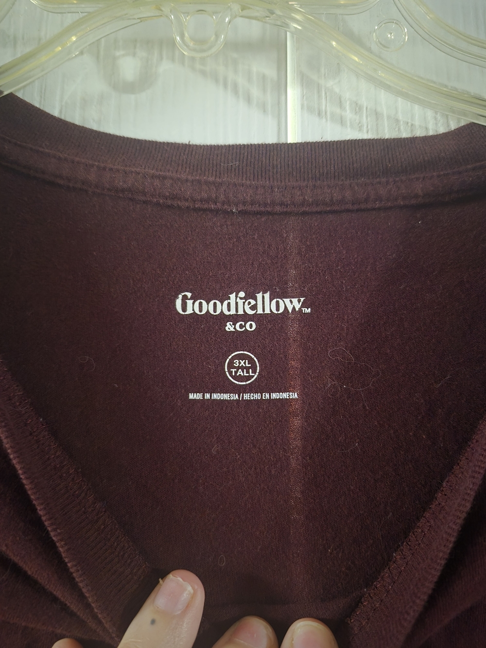 Goodfellow & Co Men's Burgundy Short Sleeve Crew Tee - Picture 3 of 3
